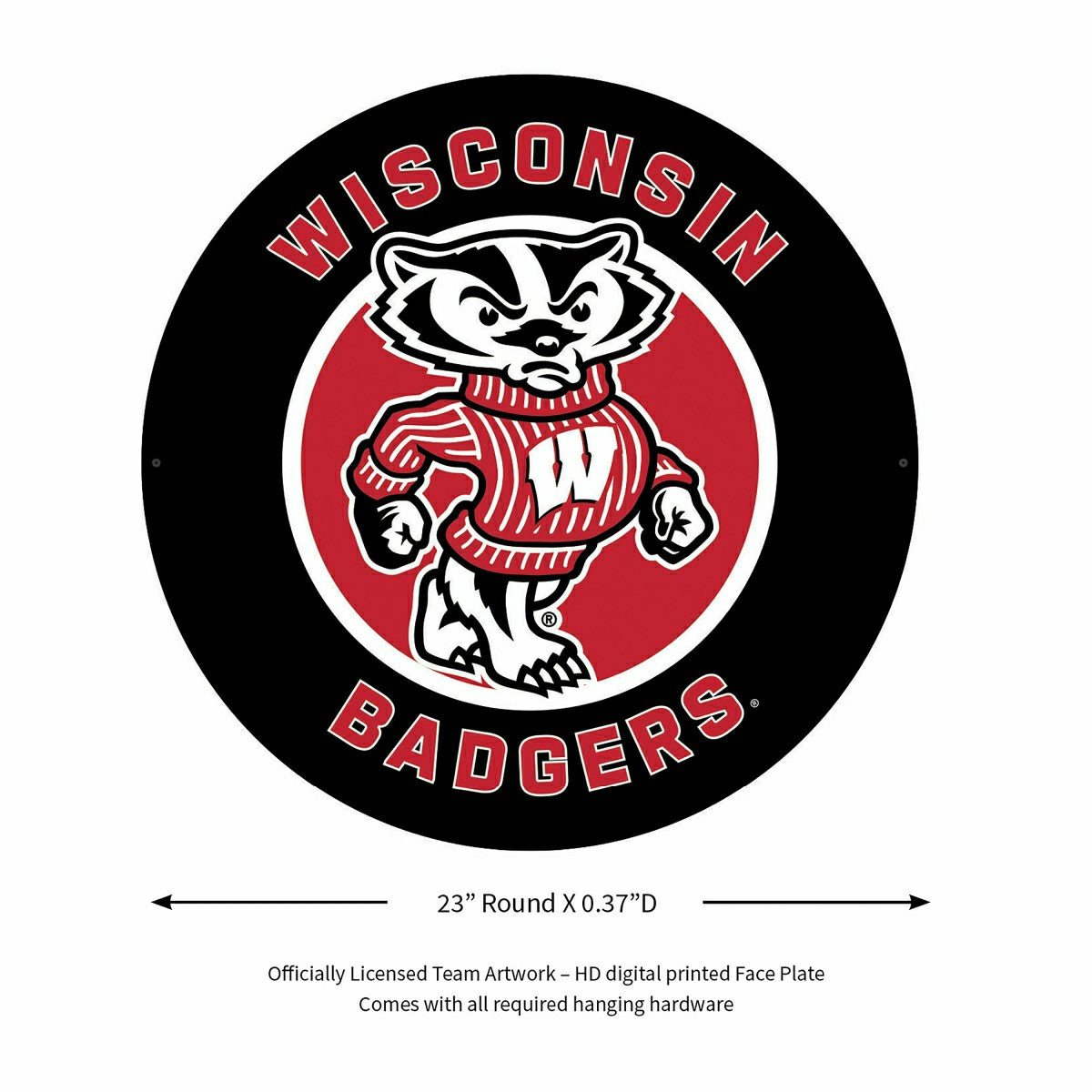 LED Wall Decor, Round, University of Wisconsin-Madison, Collegiate, Home