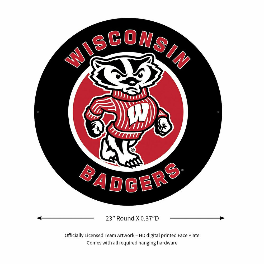 LED Wall Decor, Round, University of Wisconsin-Madison, Collegiate, Home