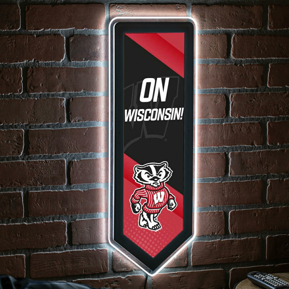 LED Wall Decor, Pennant, University of Wisconsin-Madison, Collegiate, Home