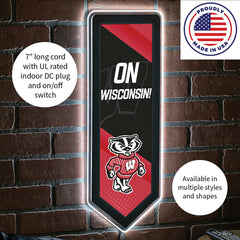 LED Wall Decor, Pennant, University of Wisconsin-Madison, Collegiate, Home