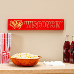 University of Wisconsin-Madison Engraved Wood Sign, 3.5" x 18", Collegiate, Home