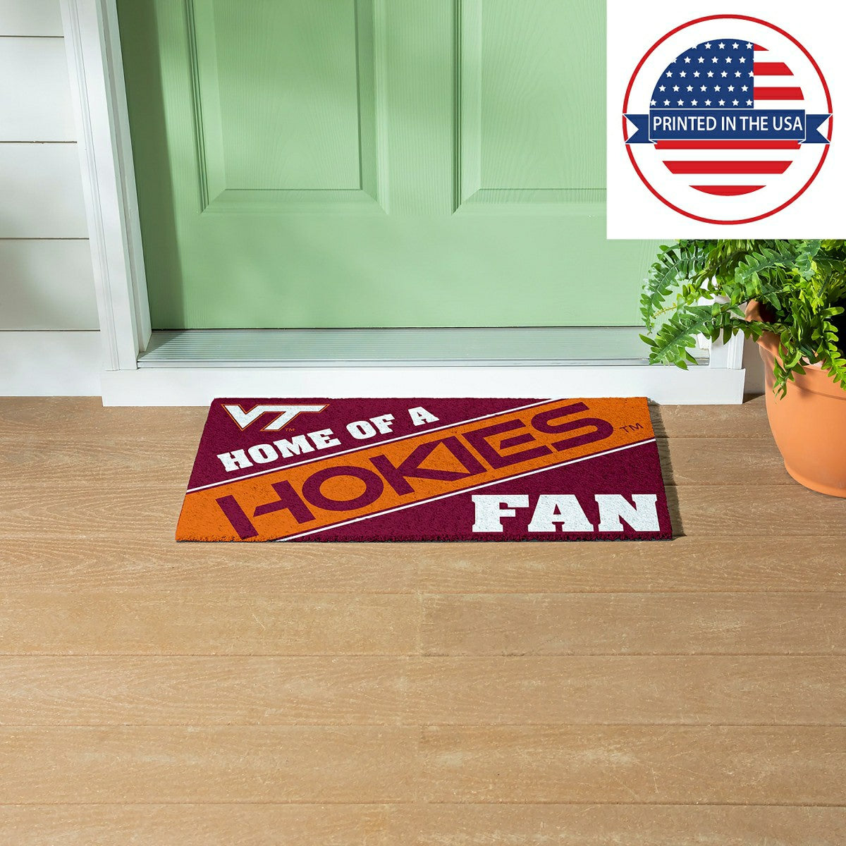 Virginia Tech, PVC Mat COLOR, Home of a Fan, Collegiate
