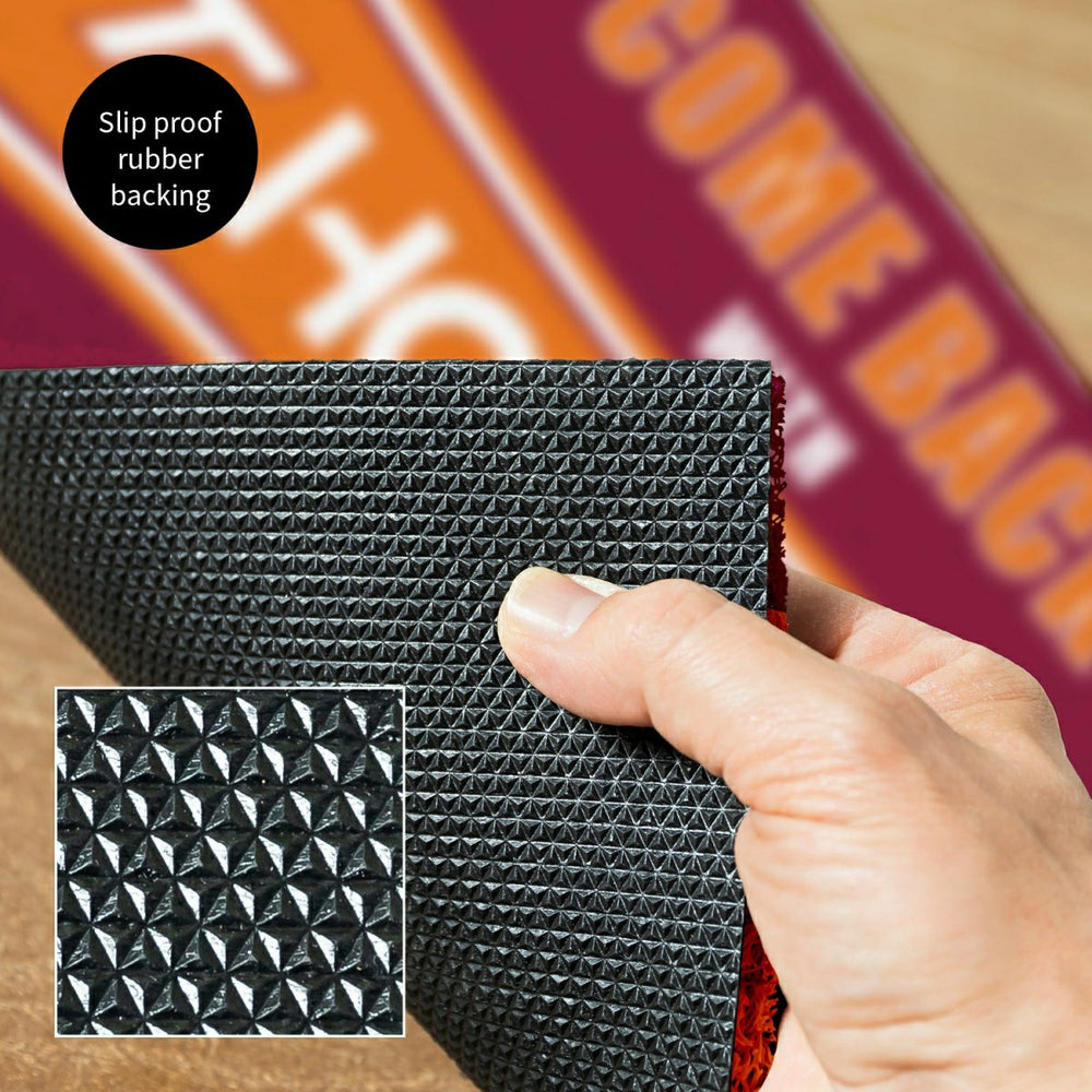 28" x 16" PVC Trapper Mat, Come Back with Tickets, Virginia Tech, Collegiate