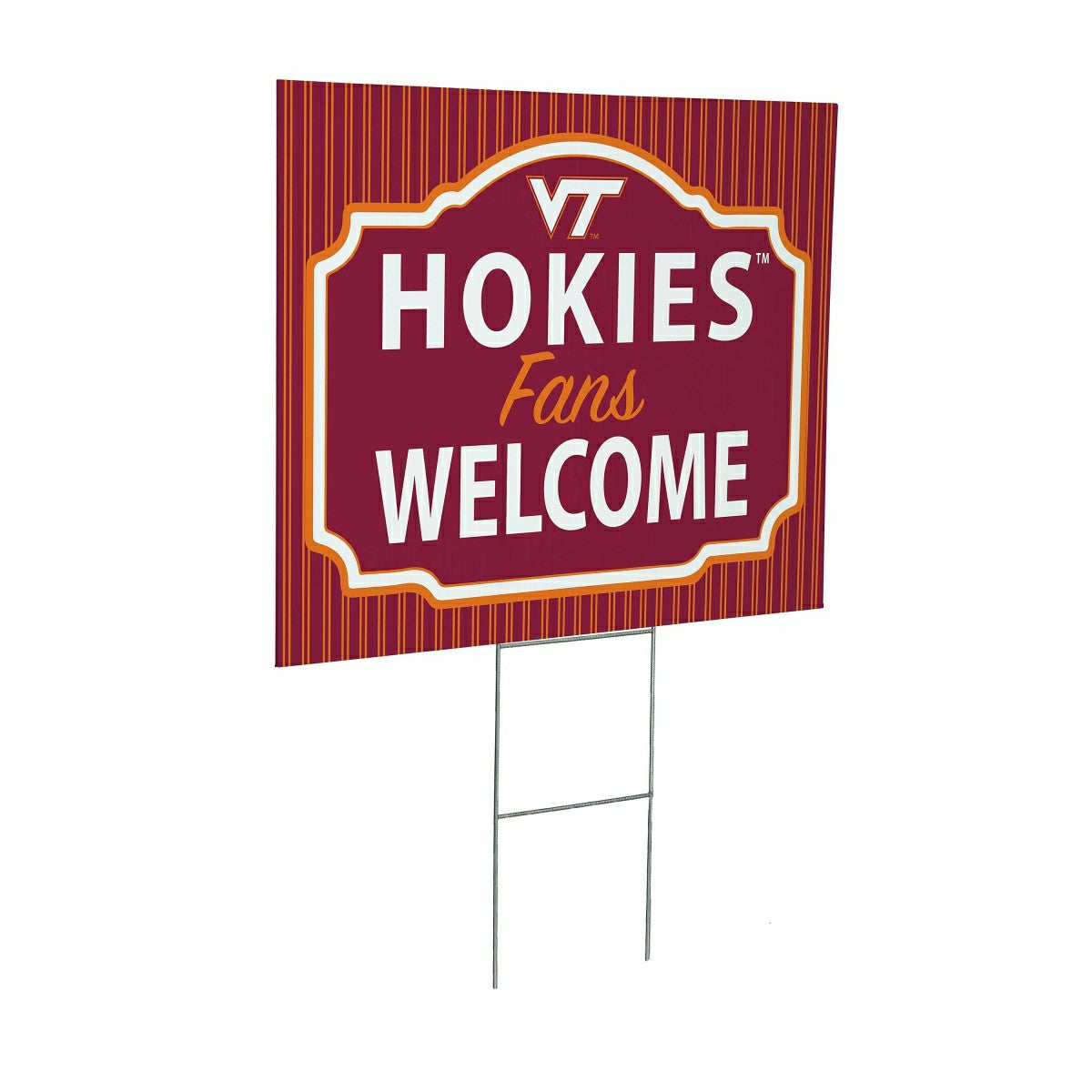 Virginia Tech Coroplast Yard Sign, "Fans Welcome", Collegiate, Home