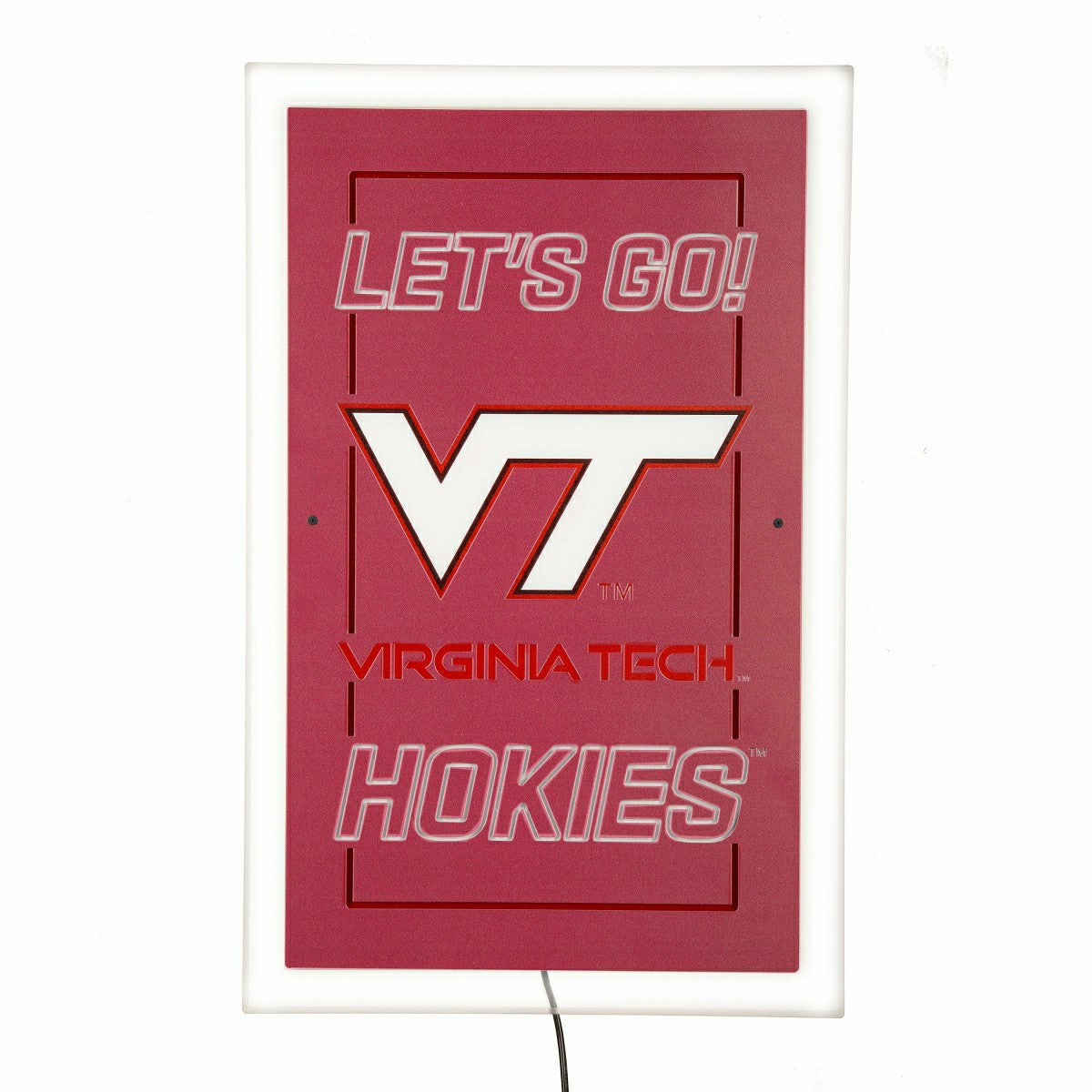 Virginia Tech College Rectangle Neolite LED Decor, Collegiate, Home