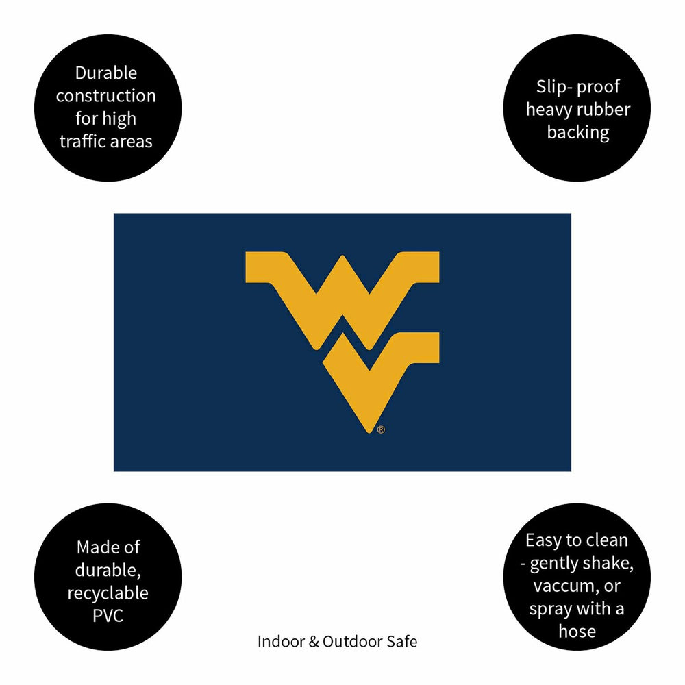 Full Color PVC Mat, 16" x 28", West Virginia University, Collegiate