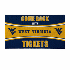 28" x 16" PVC Trapper Mat, Come Back with Tickets, West Virginia Unive, Collegiate