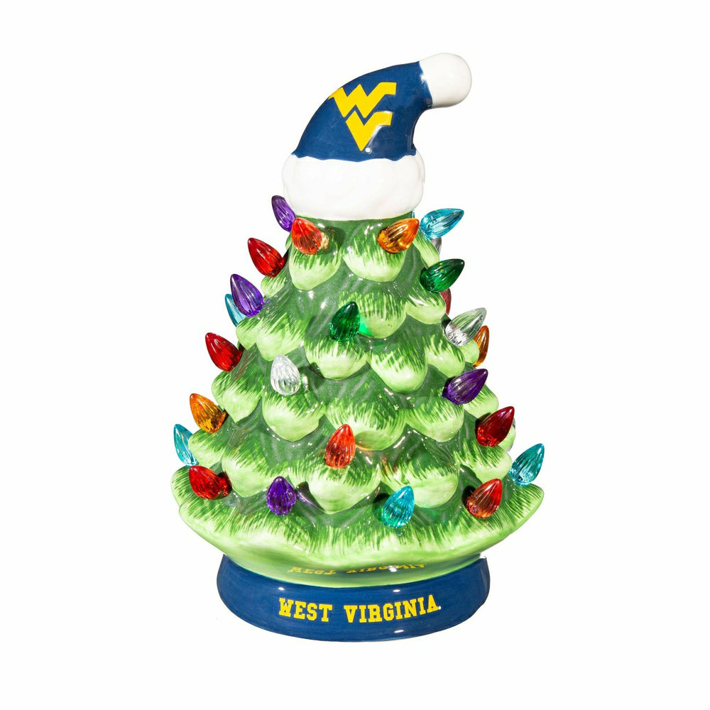 8" LED Ceramic Christmas Tree, West Virginia University, Collegiate, Home