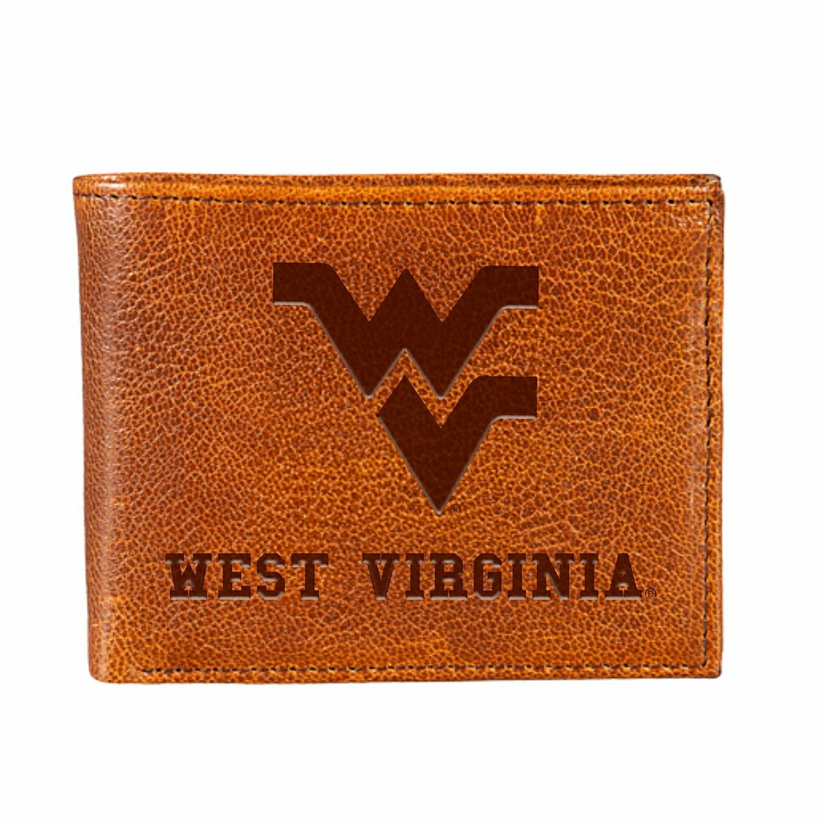 West Virginia University, Embossed 100% Genuine Tumbled Leather Passca, Collegiate, Home