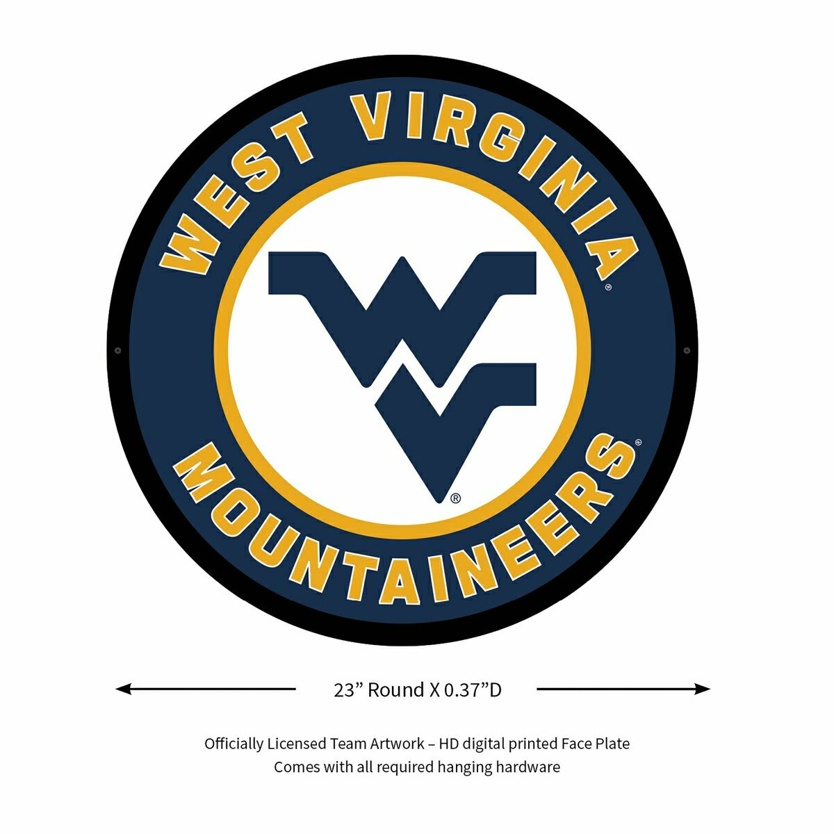 LED Wall Decor, Round, West Virginia University, Collegiate, Home