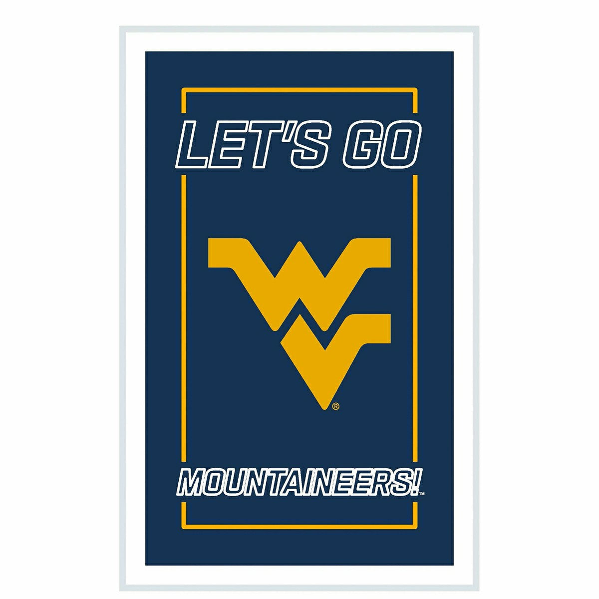 West Virginia University College Rectangle Neolite LED Decor, Collegiate, Home