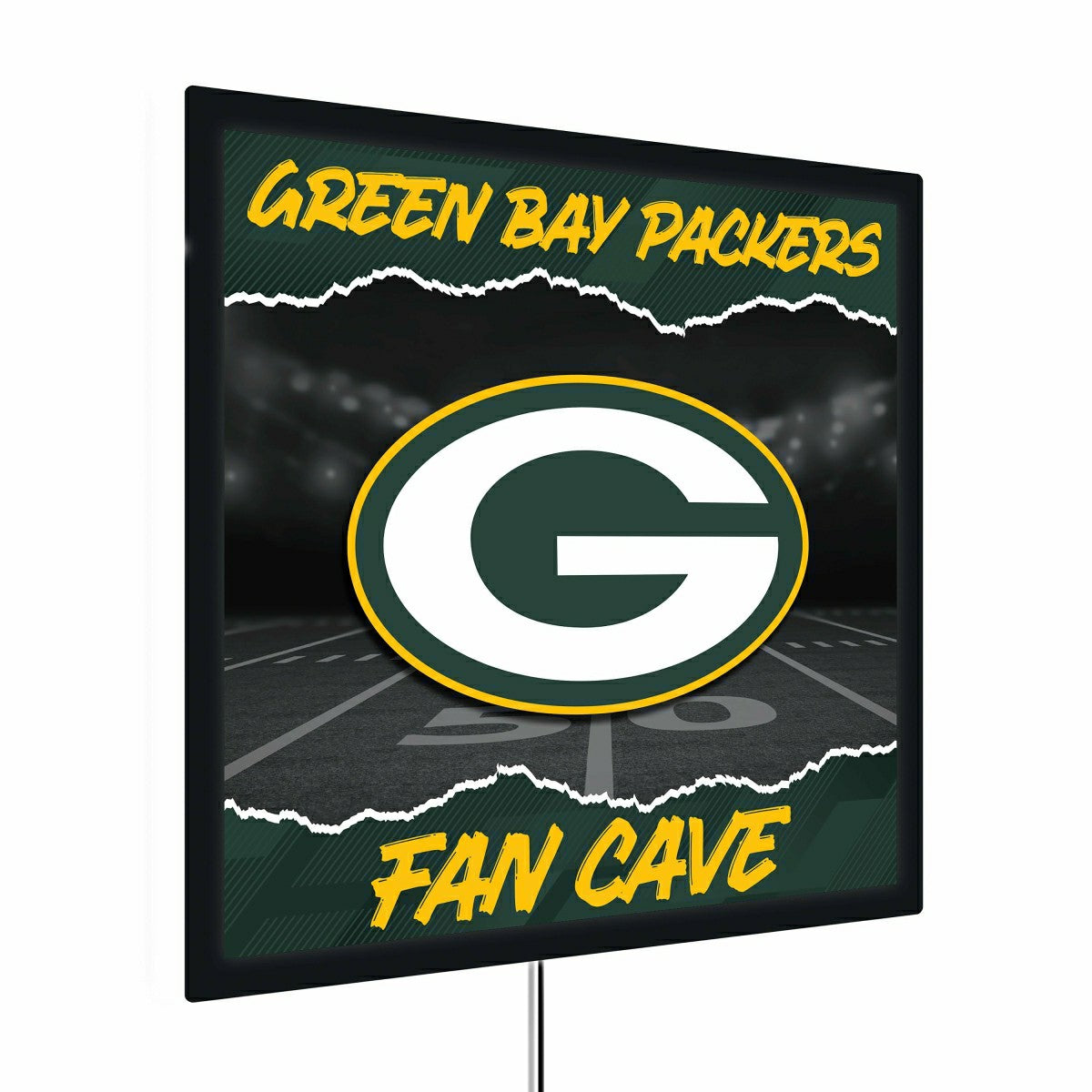 Green Bay Packers 23"H x 23"L LED Wall Decor, Edgelite, Square, Home, NFL