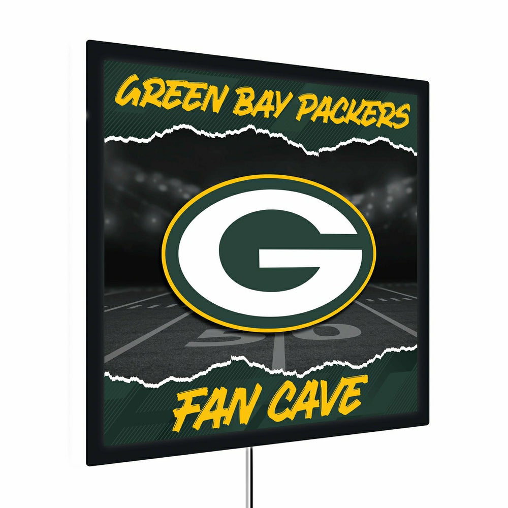 Green Bay Packers 23"H x 23"L LED Wall Decor, Edgelite, Square, Home, NFL