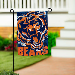 Chicago Bears Justin Patten Logo Suede Garden Flag, NFL