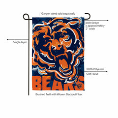 Chicago Bears Justin Patten Logo Suede Garden Flag, NFL