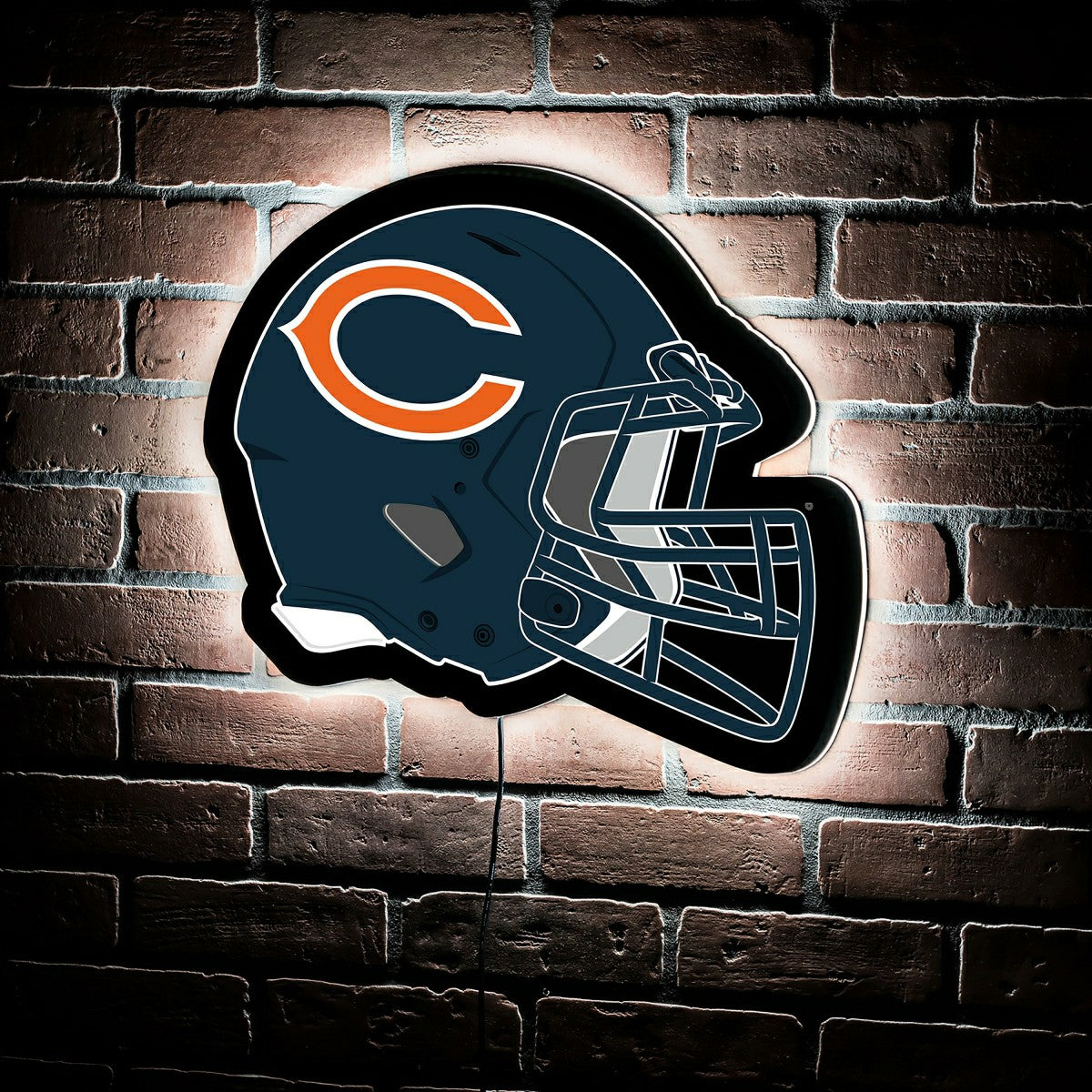 LED Wall Decor, Helmet, Chicago Bears, NFL, Home