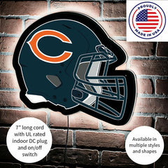 LED Wall Decor, Helmet, Chicago Bears, NFL, Home