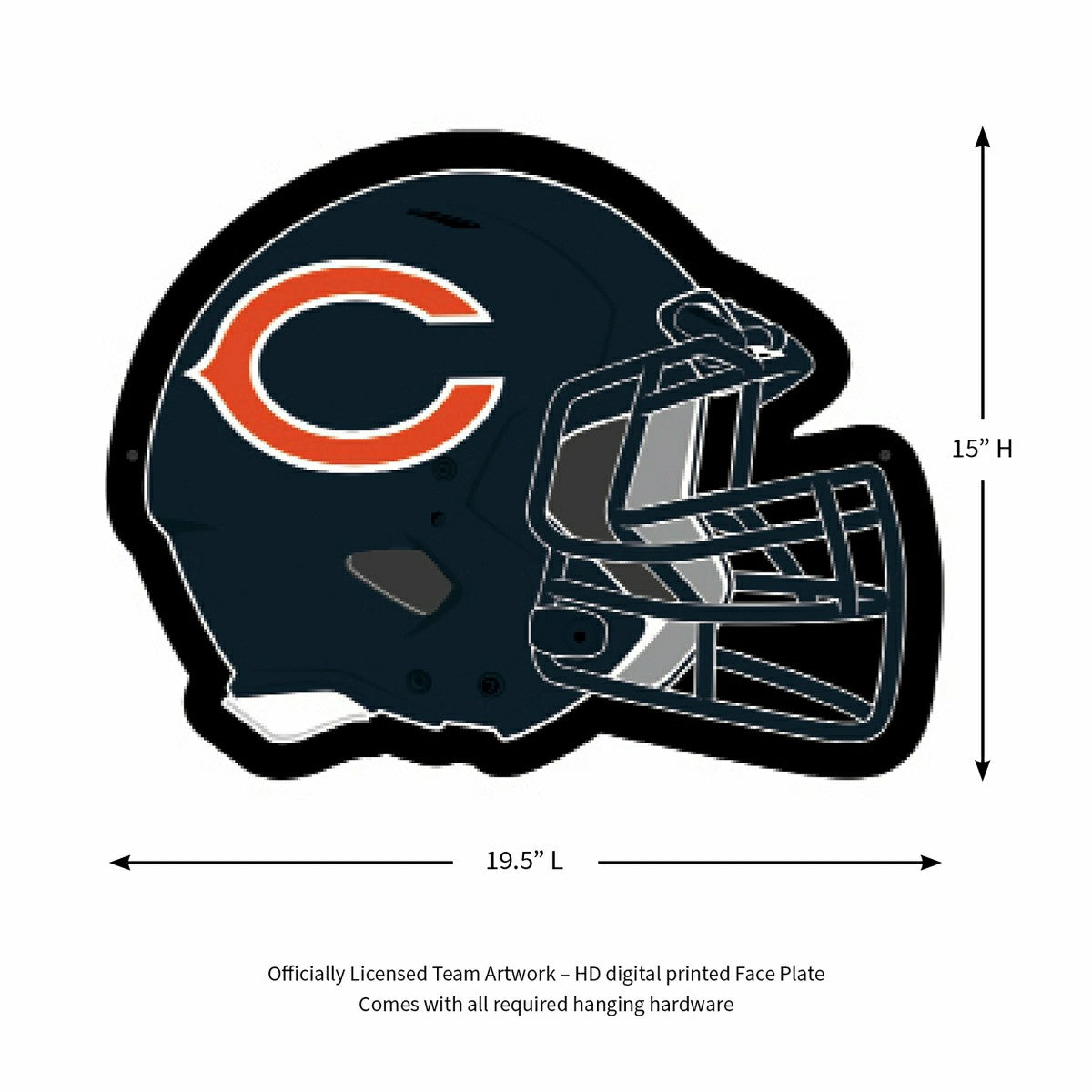 LED Wall Decor, Helmet, Chicago Bears, NFL, Home