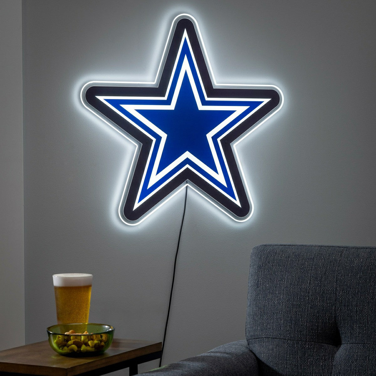 Dallas Cowboys LED Wall Decor, Glazelite, Logo, NFL, Home