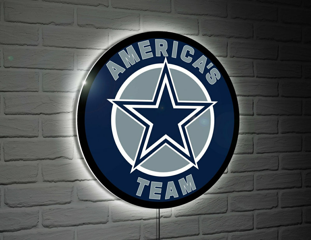 Dallas Cowboys America's Team NFL Football Large Round Edgelite LED De, NFL