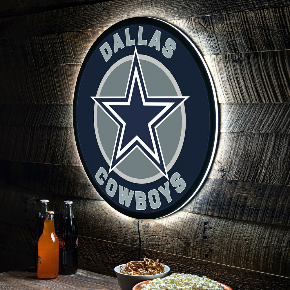 LED Wall Decor, Round, Dallas Cowboys, NFL, Home