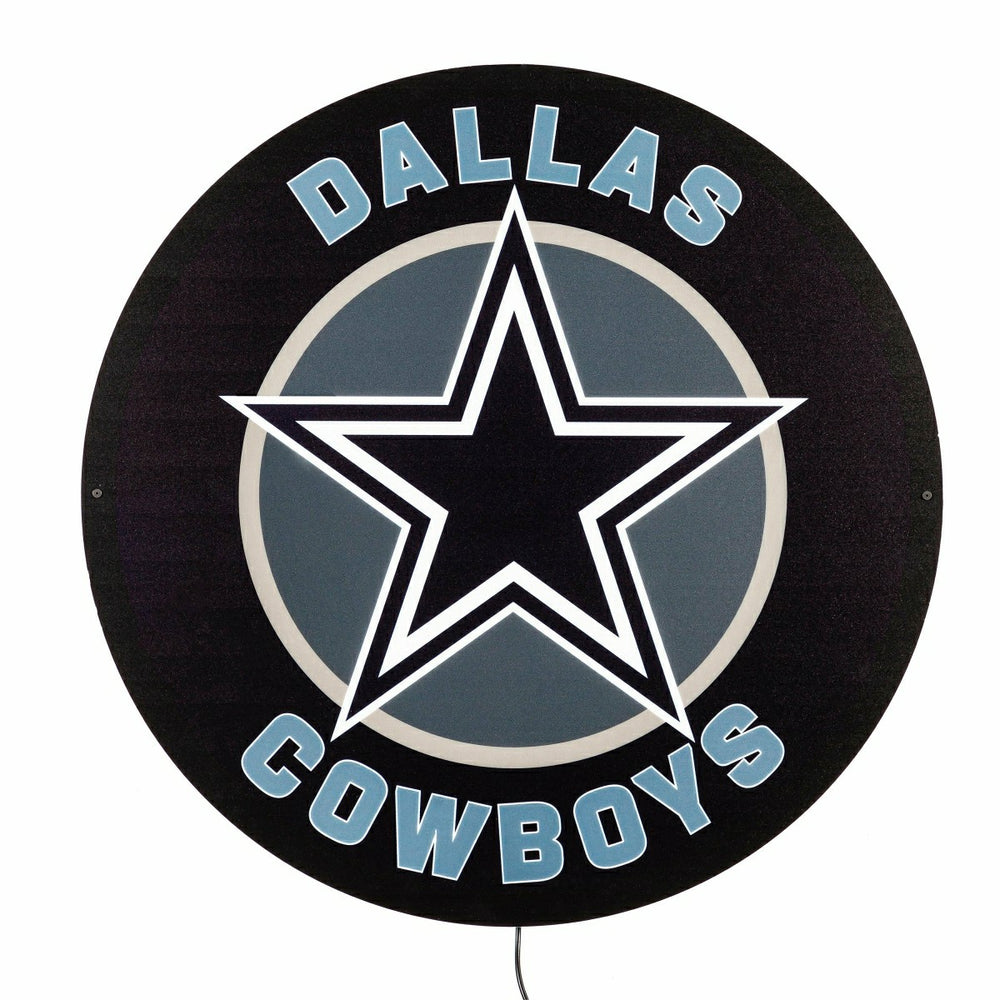 LED Wall Decor, Round, Dallas Cowboys, NFL, Home