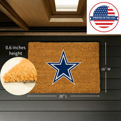 Coir Mat, 16"x28", Dallas Cowboys, NFL