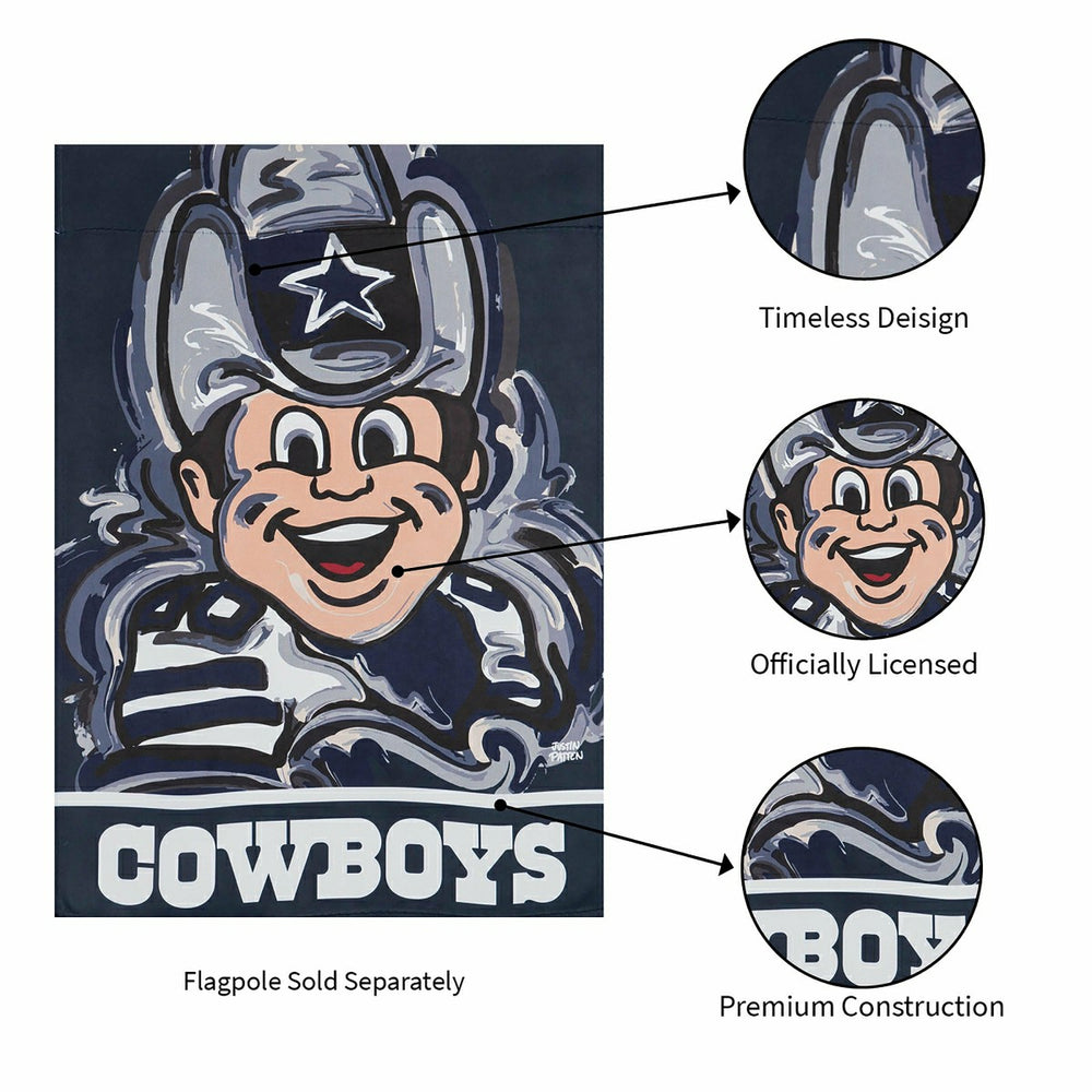 Dallas Cowboys Justin Patten Suede Garden Flag, NFL, Home
