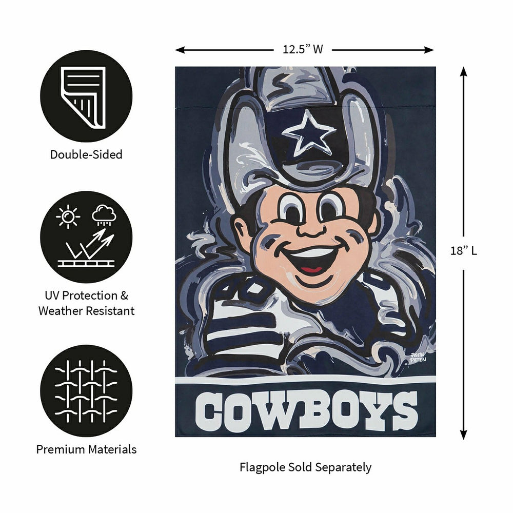 Dallas Cowboys Justin Patten Suede Garden Flag, NFL, Home