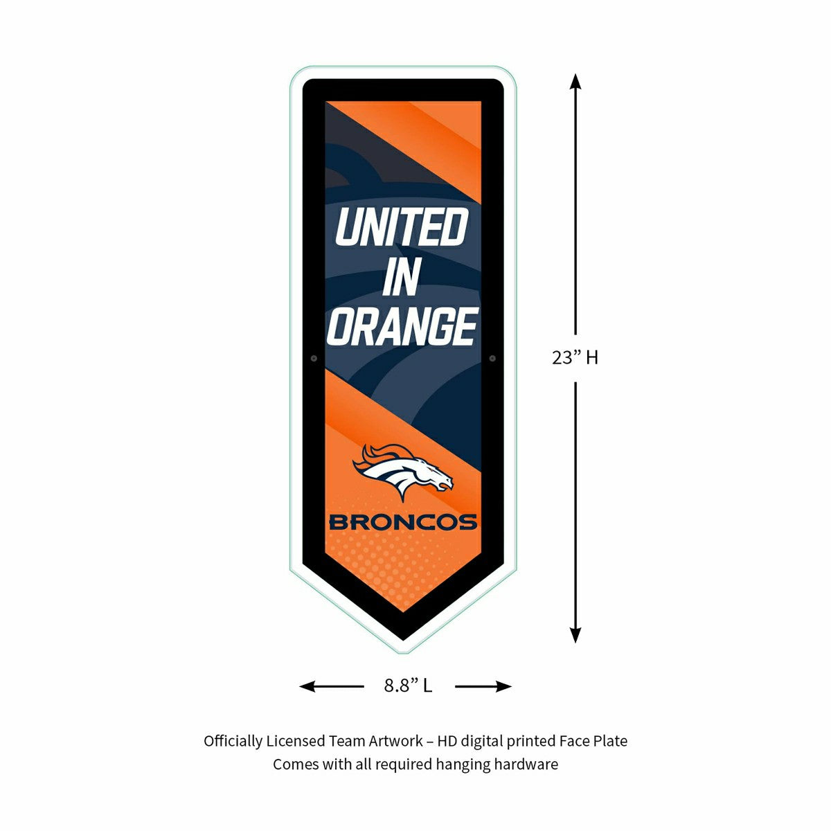 LED Wall Decor, Pennant, Denver Broncos, NFL, Home