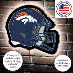 LED Wall Decor, Helmet, Denver Broncos, NFL, Home