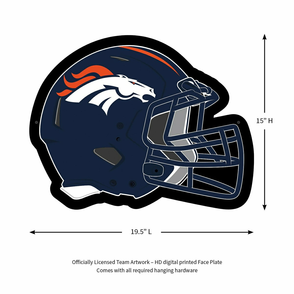 LED Wall Decor, Helmet, Denver Broncos, NFL, Home