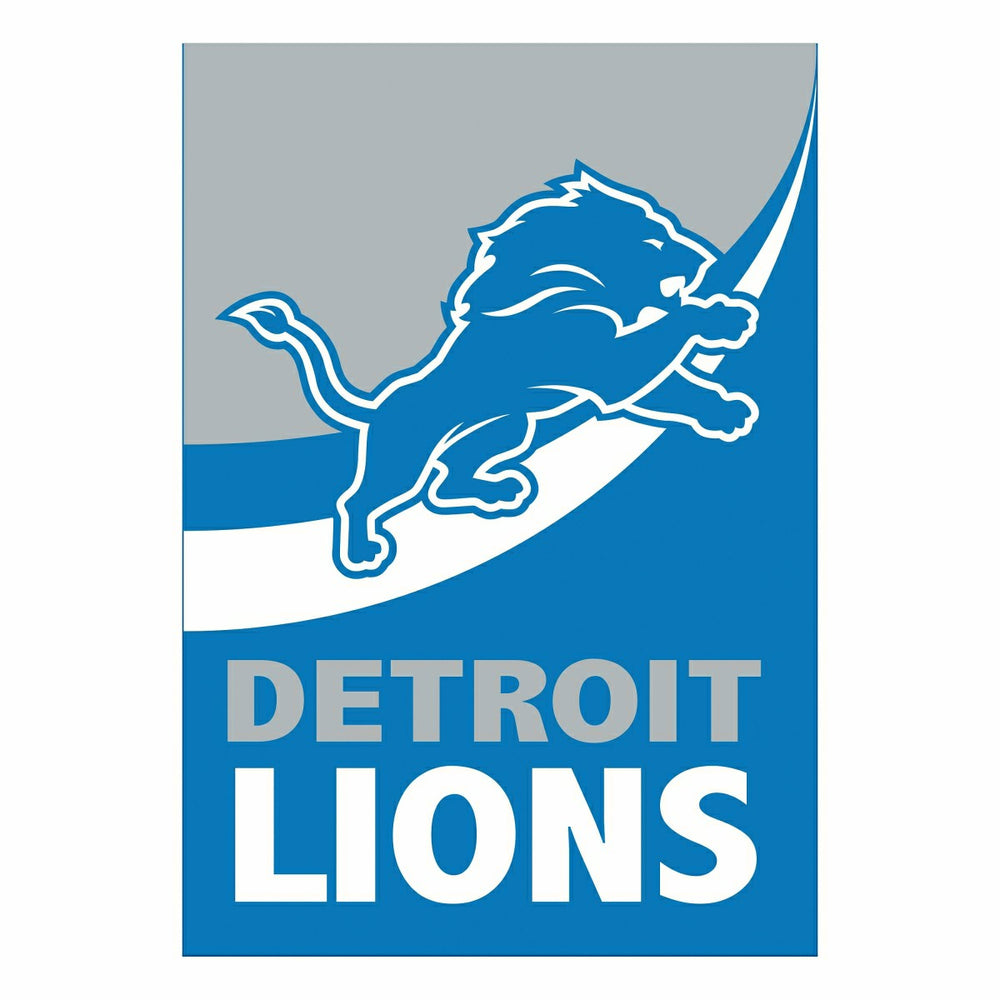 Detroit Lions Burlap Flag House Size, NFL, Home