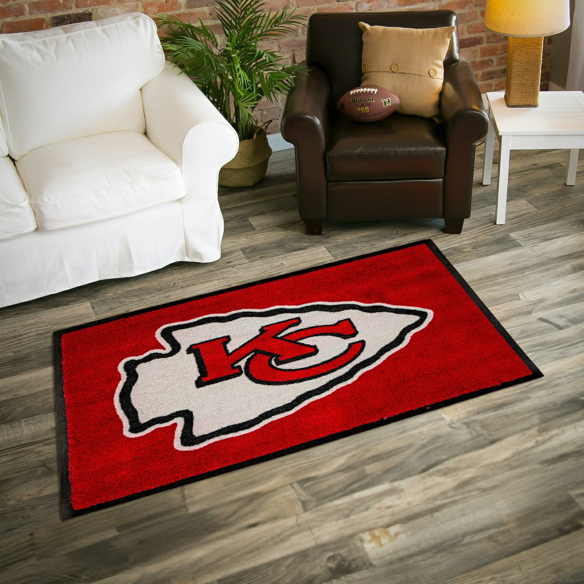 3'x5' Large USA Indoor Outdoor Outdoor Entryway Mat, Kansas City Chief, NFL