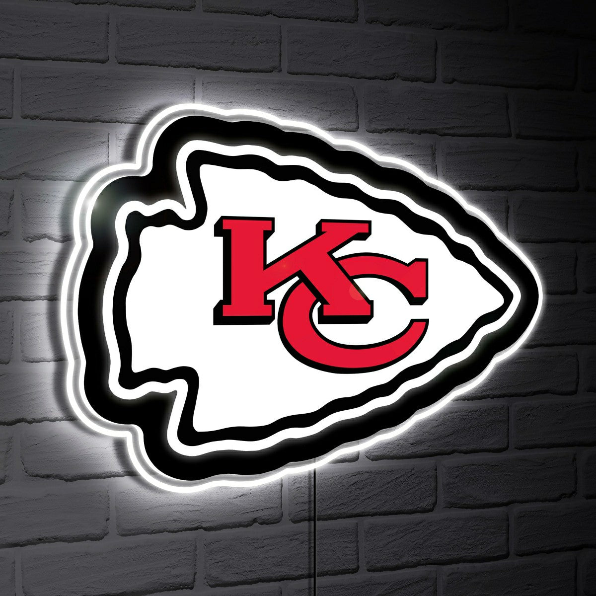 Kansas City Chiefs LED Wall Decor, Glazelite, Logo, NFL, Home