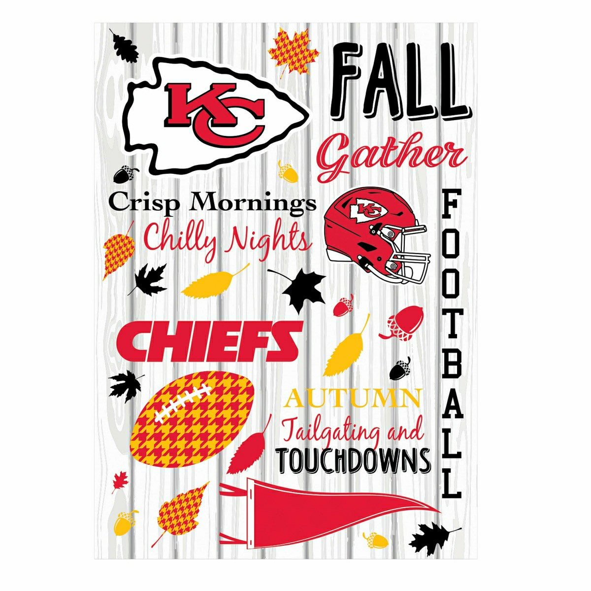 Kansas City Chiefs, Moire Flag, House Size, Fall Seasonal, NFL, Home
