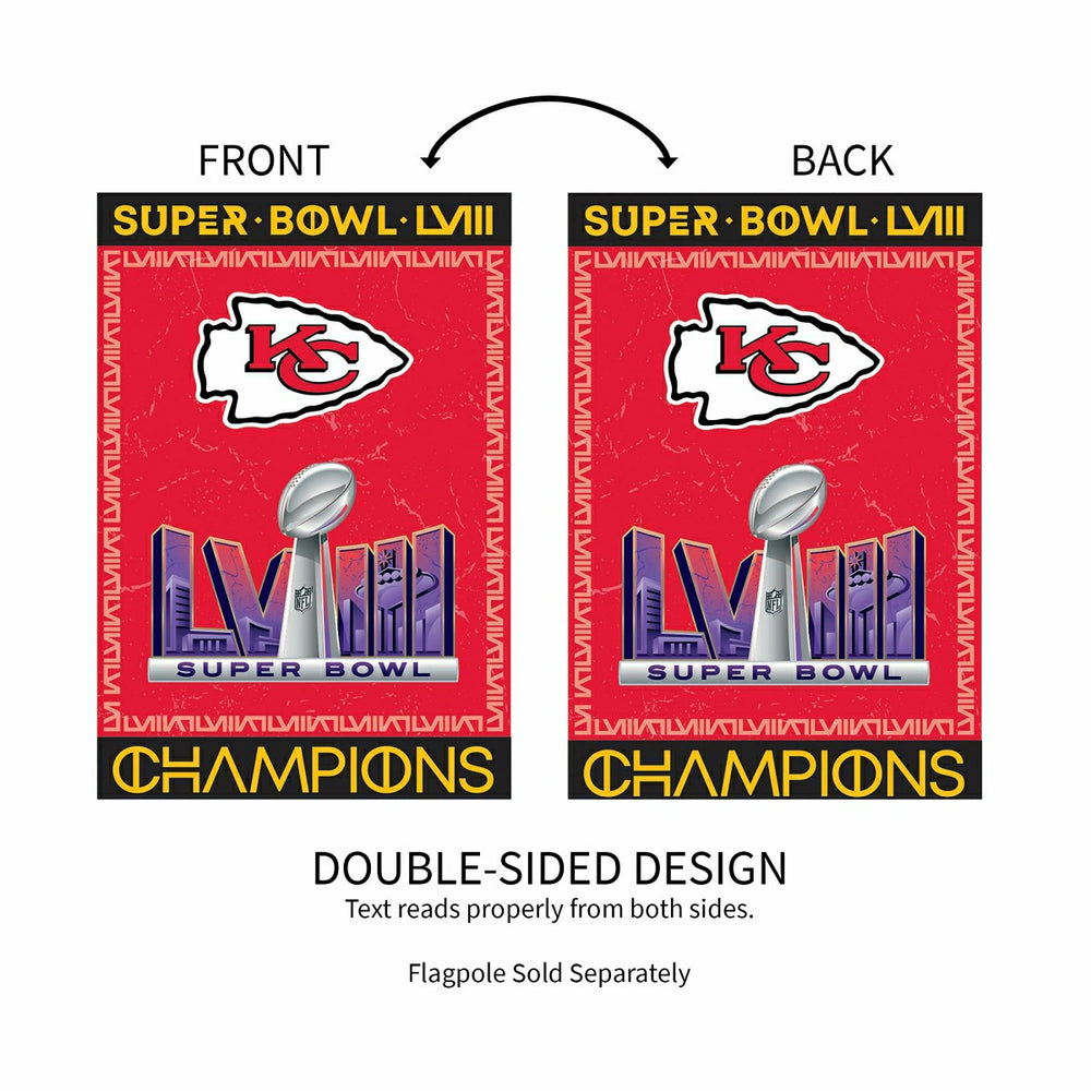 Kansas City Chiefs SB58 Champions Embossed Suede House Flag, NFL, Home
