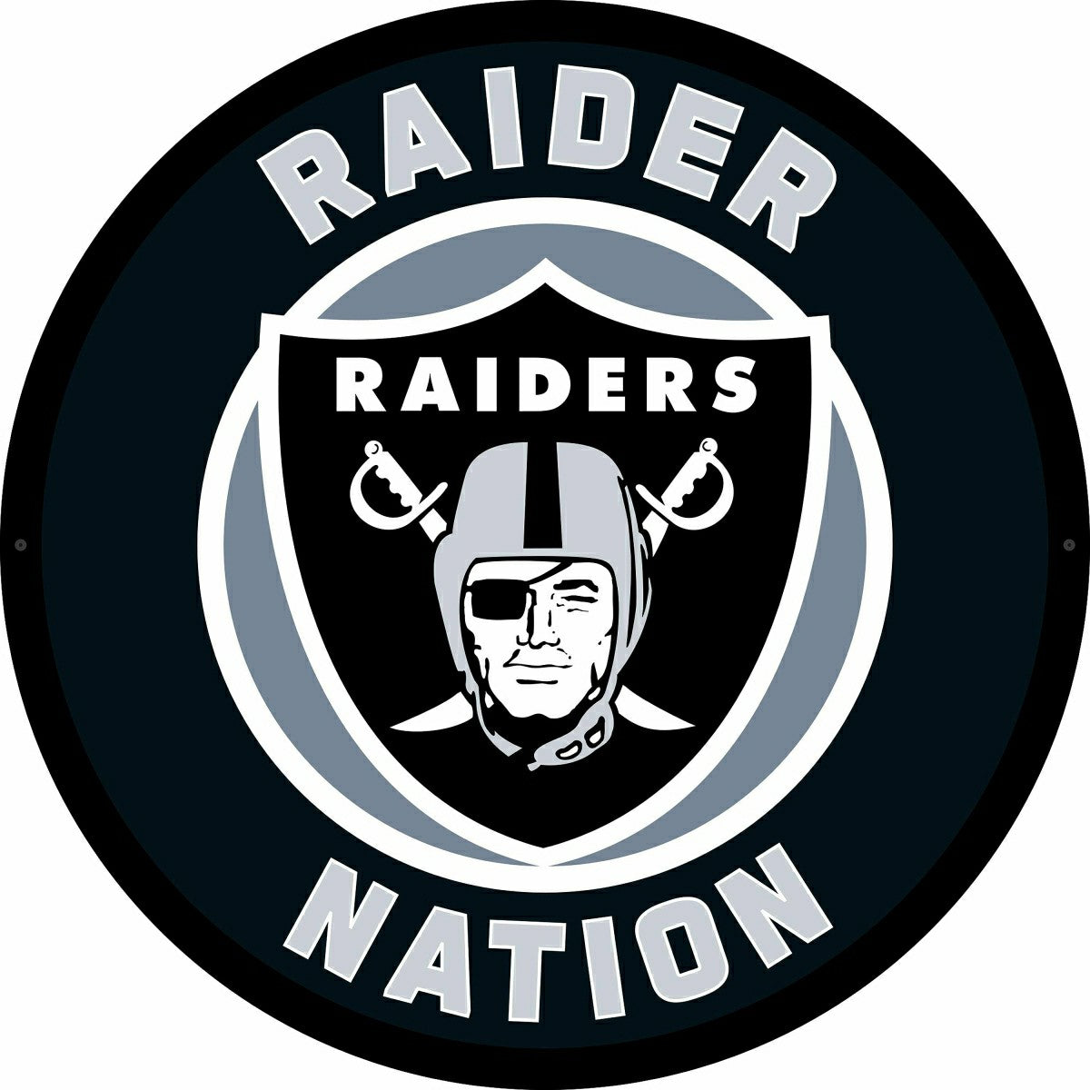 LED Wall Decor, Round, Las Vegas Raiders, NFL, Home