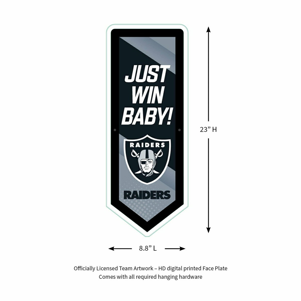 LED Wall Decor, Pennant, Las Vegas Raiders, NFL, Home