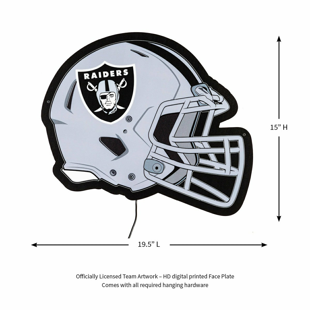 LED Wall Decor, Helmet, Las Vegas Raiders, NFL, Home