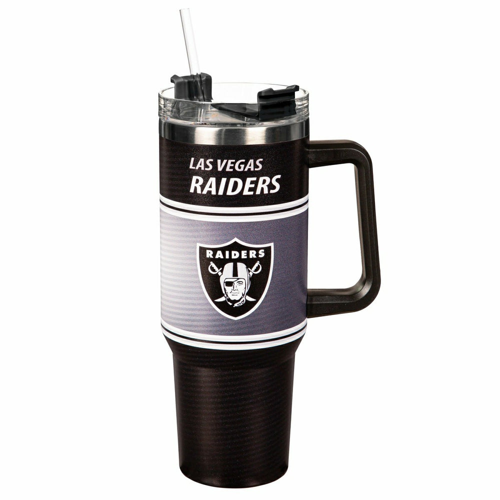 40oz Stainless Steel Canyon Cup w/ Straw, Las Vegas Raiders, NFL, Home