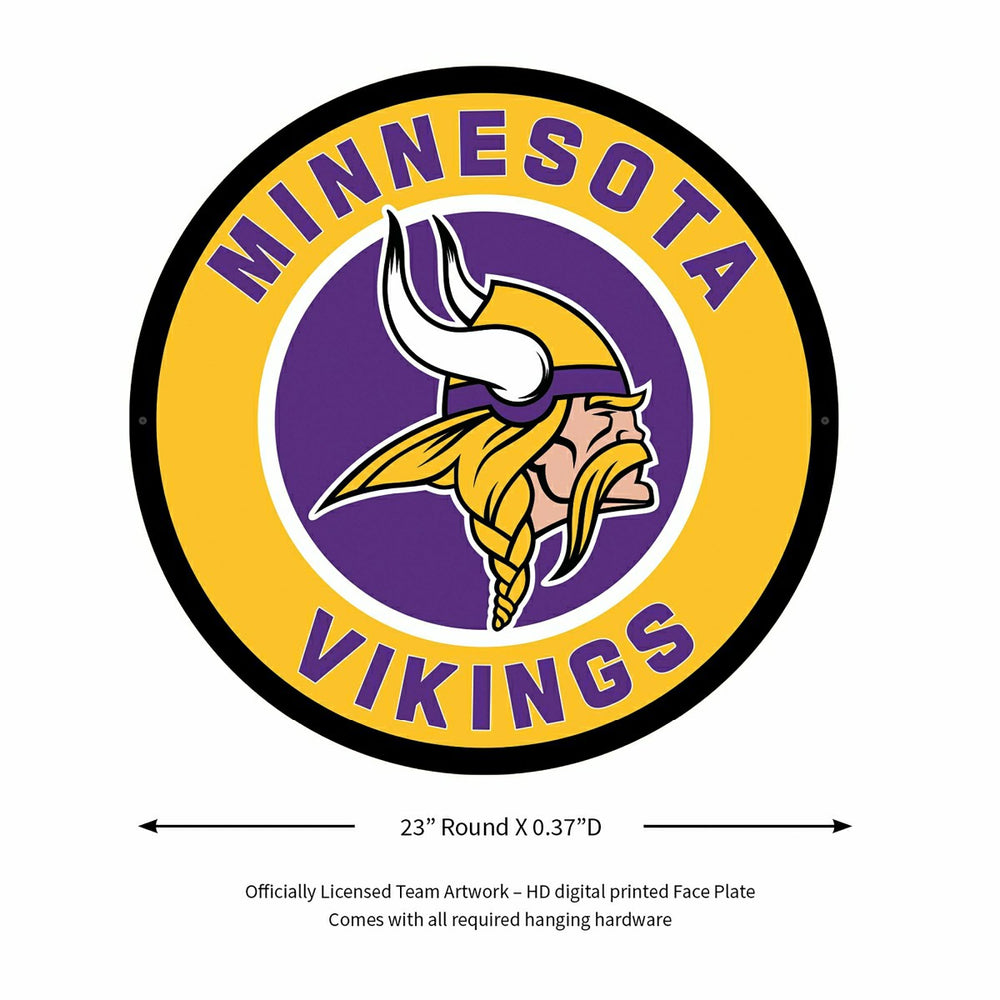 LED Wall Decor, Round, Minnesota Vikings, NFL, Home
