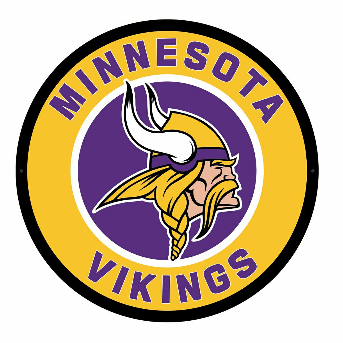 LED Wall Decor, Round, Minnesota Vikings, NFL, Home