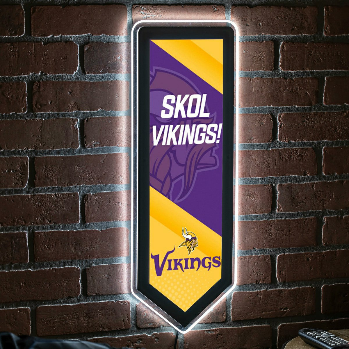 LED Wall Decor, Pennant, Minnesota Vikings, NFL, Home