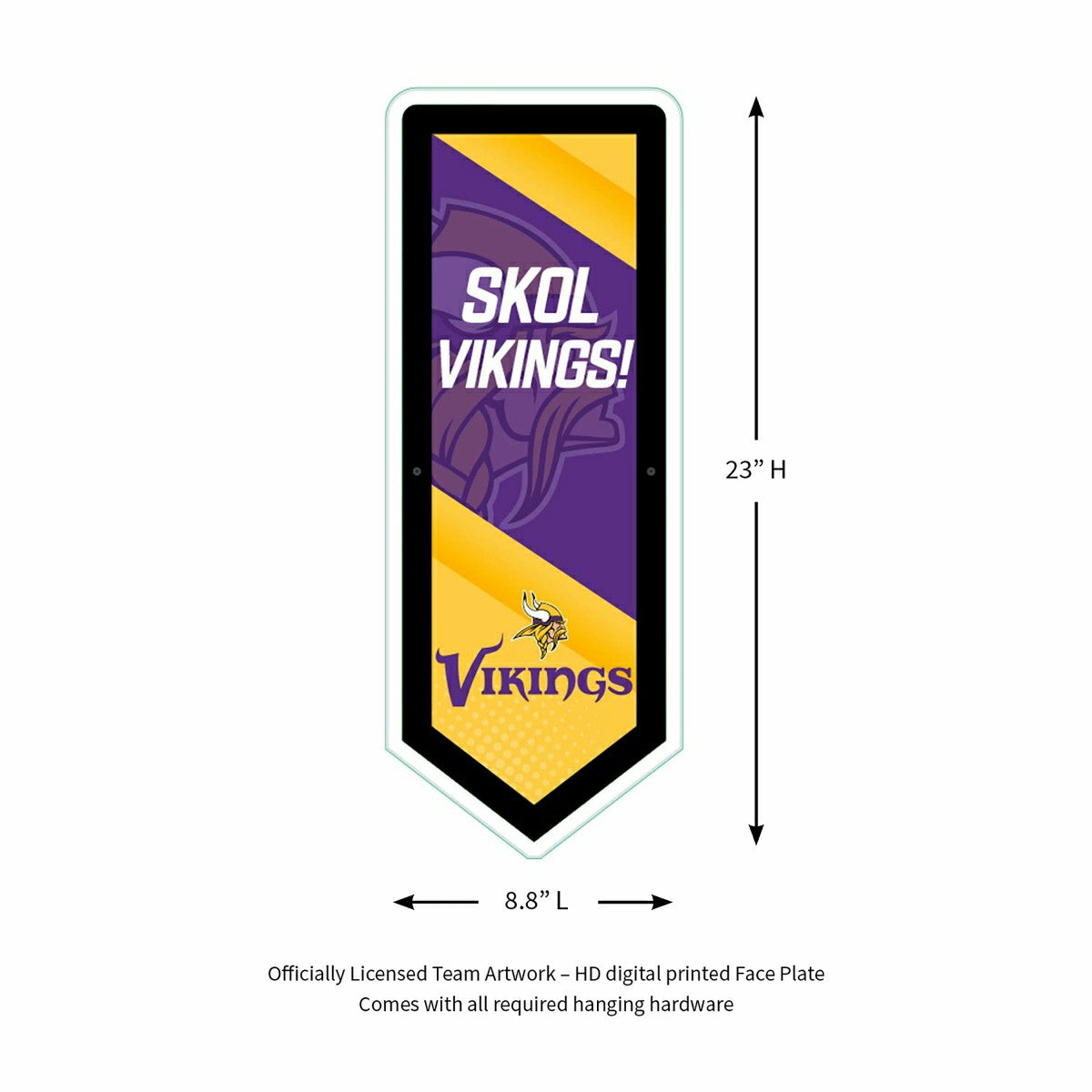 LED Wall Decor, Pennant, Minnesota Vikings, NFL, Home
