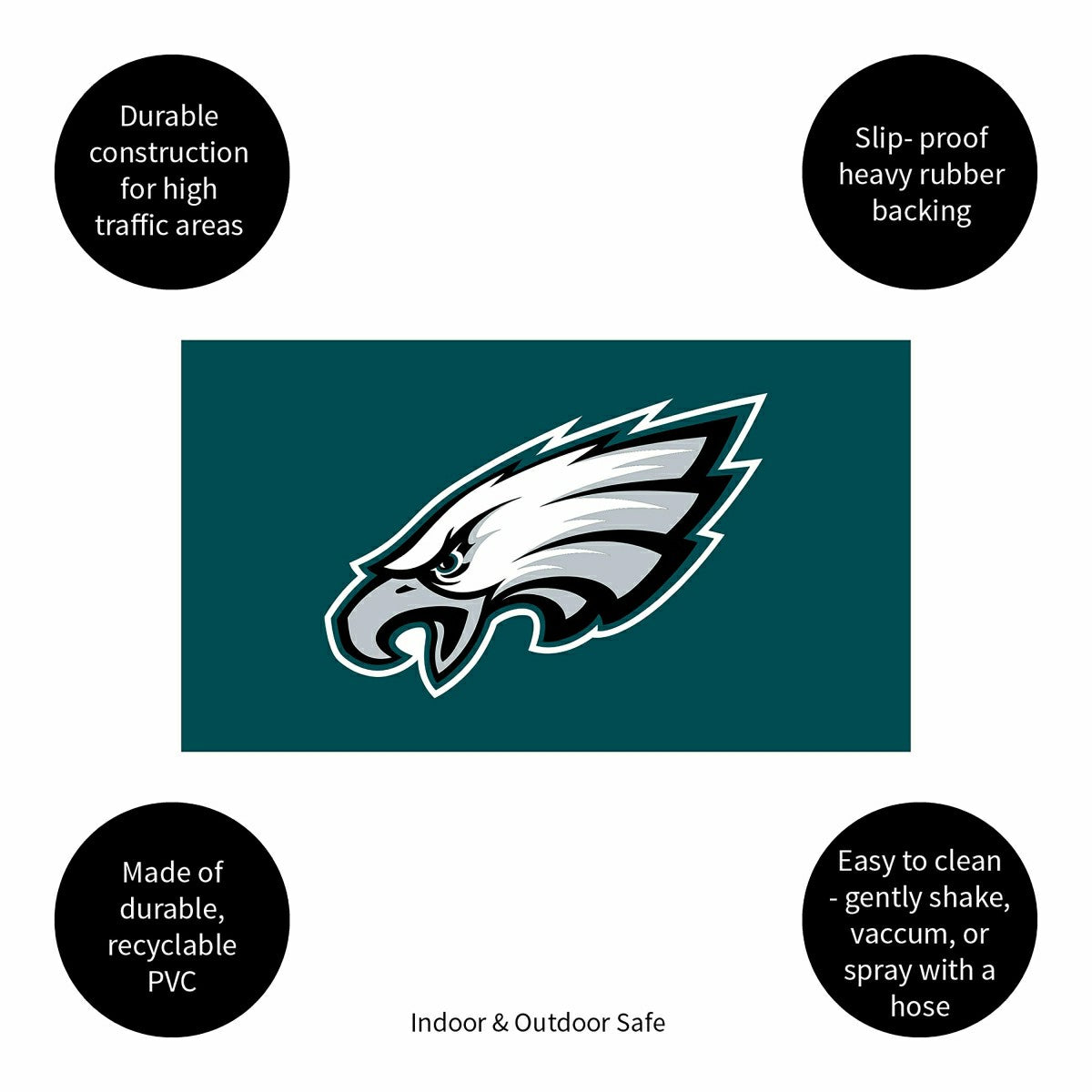 Full Color PVC Mat, 16" x 28", Philadelphia Eagles, NFL