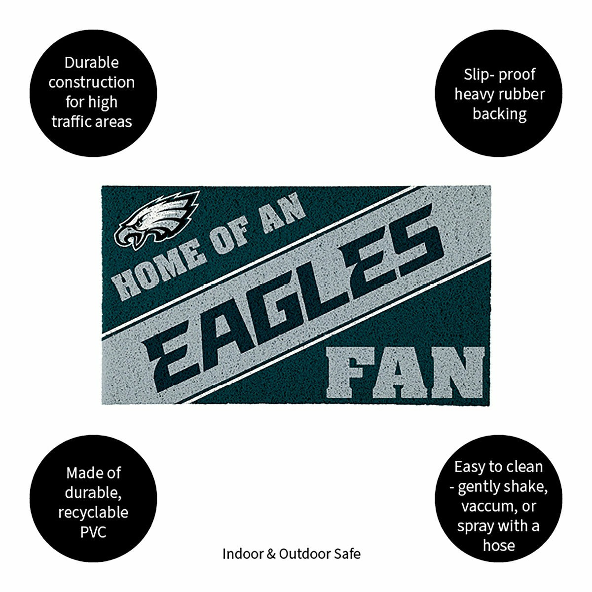 Philadelphia Eagles, PVC Mat COLOR, Home of a Fan, NFL