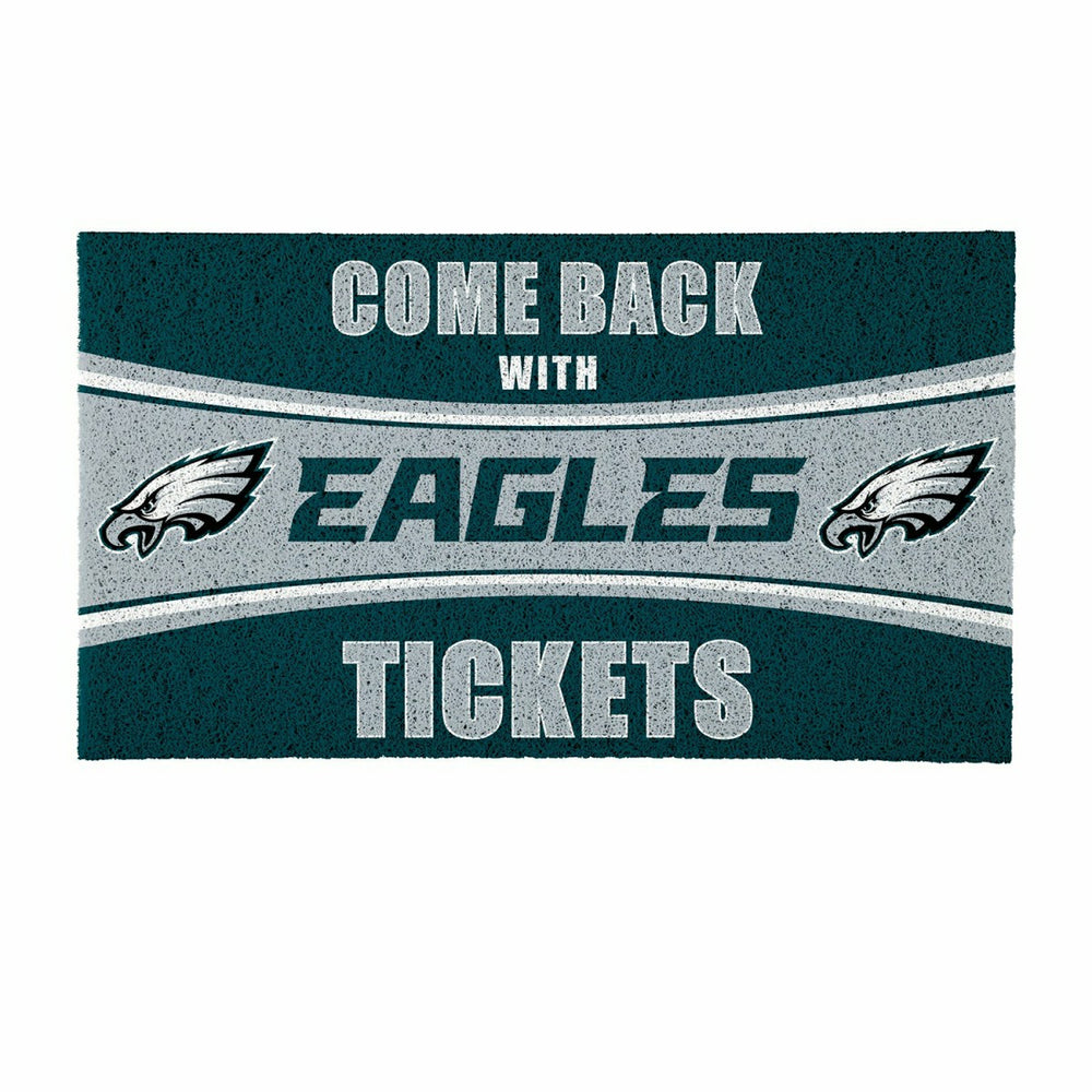 28" x 16" PVC Trapper Mat, Come Back with Tickets, Philadelphia Eagles, NFL