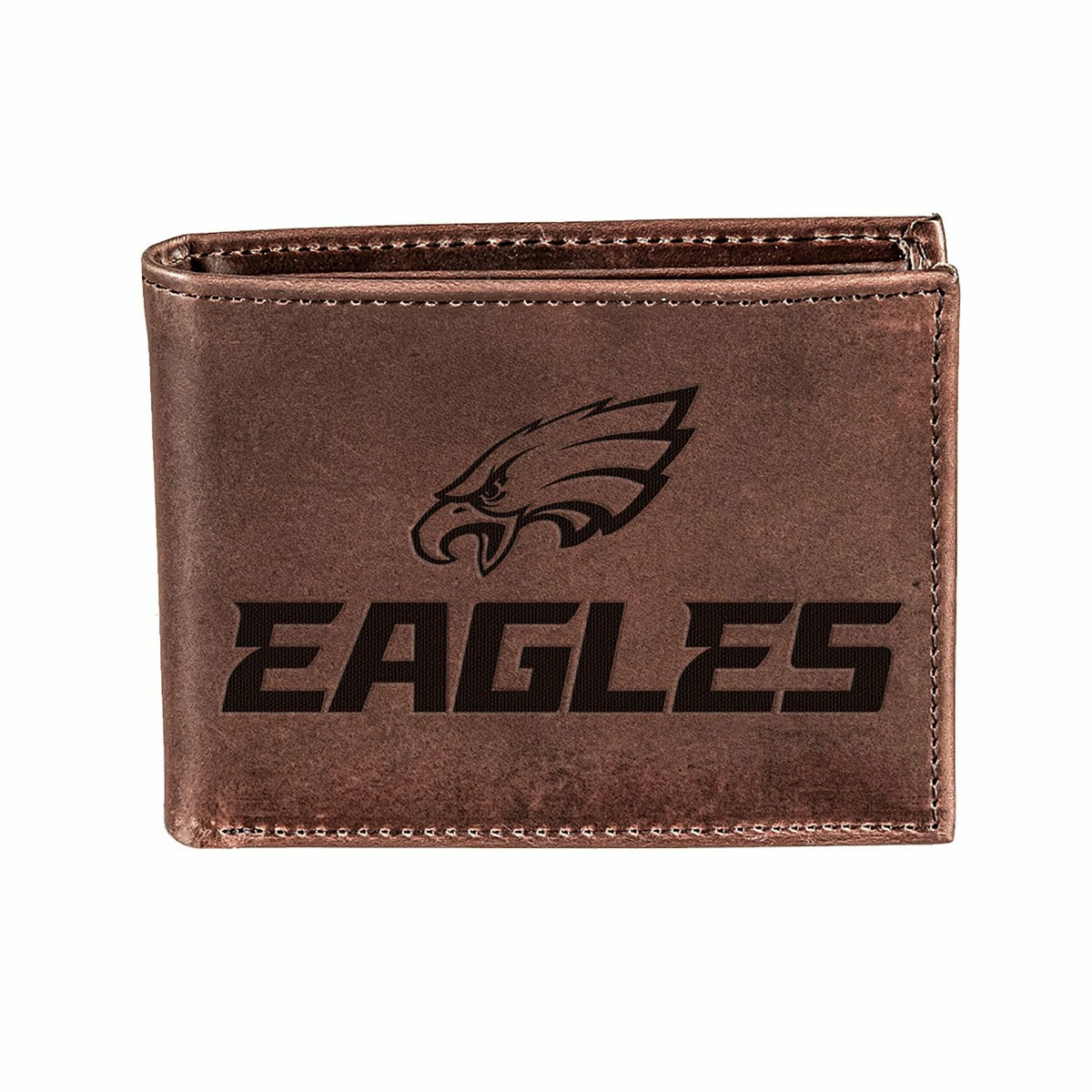 Philadelphia Eagles, Bi-Fold Wallet, Brown, CH, 100% Genuine Leather, NFL, Home