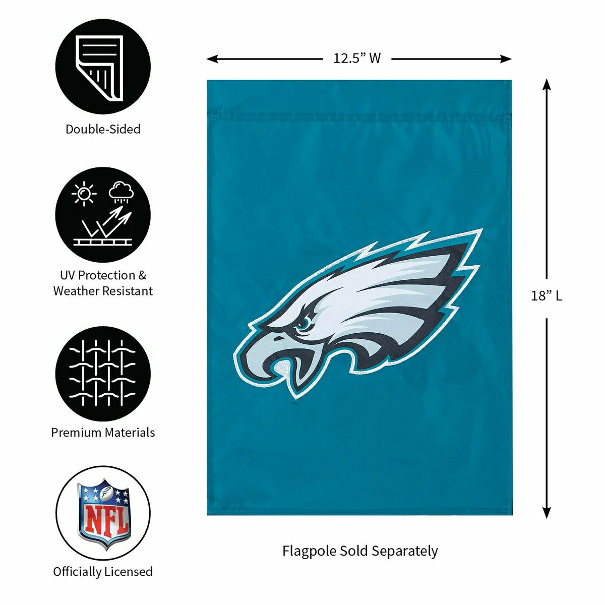 Philadelphia Eagles Applique Garden Flag, NFL, Home